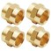 Uenede 4PCS 34 Inch NPT Brass Hex Nipple Coupling 34 NPT x 34 NPT Female Threaded Equal Diameter Coupler Air Hose Pipe Fittings Adapter for WaterOilGas