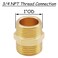 Uenede 4PCS 34 Inch NPT Brass Hex Nipple Coupling 34 NPT x 34 NPT Male Threaded Equal Diameter Coupler Air Hose Pipe Fittings Adapter for WaterOilGas