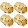 Uenede 4PCS 34 Inch NPT Brass Hex Nipple Coupling 34 NPT x 34 NPT Male Threaded Equal Diameter Coupler Air Hose Pipe Fittings Adapter for WaterOilGas