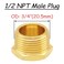 Uenede 4PCS Brass 12 Inch NPT Plug Outer Hex 12 NPT Male Thread Socket Pipe End Plugs Fitting for WaterOilGas