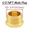 Uenede 4PCS Brass 12 Inch NPT Plug Outer Hex 12 NPT Male Thread Socket Pipe End Plugs Fitting for WaterOilGas
