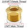 Uenede 4PCS Brass Reducer Bushing 1 NPT Male to 34 NPT Female Thread Hex Reducing Convert Adapter Pipe Fitting Connector for WaterOilGas