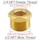 Uenede 4PCS Brass Reducer Bushing 12 NPT Male to 14 NPT Female Thread Hex Reducing Convert Adapter Pipe Fitting Connector for WaterOilGas