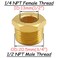 Uenede 4PCS Brass Reducer Bushing 12 NPT Male to 14 NPT Female Thread Hex Reducing Convert Adapter Pipe Fitting Connector for WaterOilGas