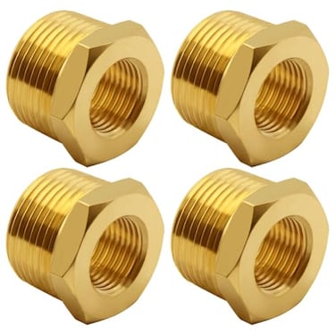 Uenede 4PCS Brass Reducer Bushing 34 NPT Male to 12 NPT Female Thread Hex Reducing Convert Adapter Pipe Fitting Connector for WaterOilGas