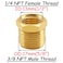 Uenede 4PCS Brass Reducer Bushing 38 NPT Male to 14 NPT Female Thread Hex Reducing Convert Adapter Pipe Fitting Connector for WaterOilGas