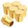 Uenede 6PCS Brass 14 Inch NPT Plug Outer Hex 14 NPT Male Thread Socket Pipe End Plugs Fitting for WaterOilGas