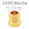 Uenede 6PCS Brass 14 Inch NPT Plug Outer Hex 14 NPT Male Thread Socket Pipe End Plugs Fitting for WaterOilGas