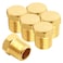 Uenede 6PCS Brass 14 Inch NPT Plug Outer Hex 14 NPT Male Thread Socket Pipe End Plugs Fitting for WaterOilGas