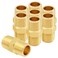 Uenede 8PCS 14 Inch NPT Brass Hex Nipple Coupling 14 NPT x 14 NPT Male Threaded Equal Diameter Coupler Air Hose Pipe Fittings Adapter for WaterOilGas
