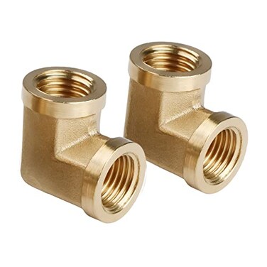 U.S. Solid US Solid 2pcs 90 Degree Barstock Street Elbow Brass Pipe Fitting 14 NPT Female Pipe to 14 NPT Female
