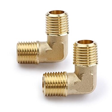 U.S. Solid US Solid 2pcs 90 Degree Barstock Street Elbow Brass Pipe Fitting 14 NPT Male Pipe to 14 NPT Male