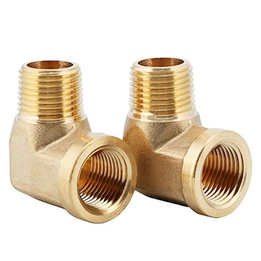 U.S. Solid US Solid 2pcs 90 Degree Barstock Street Elbow Brass Pipe Fitting 38 NPT Male Pipe to 38 NPT Female