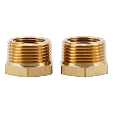 U.S. Solid US Solid 2pcs Brass Reducer Hex Bushing Brass Threaded Pipe Fitting 1 NPT Male x 34 NPT Female