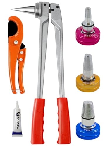 UTZIKO Manual PEX Pipe Expander Tools Kits with 12341 Expansion Heads suit for ASTM F1960 Standard PEX Coupling Fitting Radiant Heat Expander121