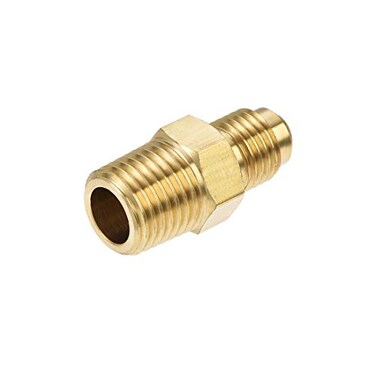 uxcell Brass Pipe fitting 14 SAE Flare to 14NPT Male Thread Tubing Adapter Hose Connector for Air Conditioner Refrigeration