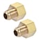 uxcell Brass Pipe Fitting 38 SAE Flare Male 12 SAE Female Thread Tube Adapter Connector for Air Conditioner Refrigeration 2Pcs