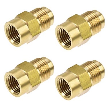 uxcell Brass Pipe fitting 5818UNF Flare Male to 14NPT Female Thread Tubing Adapter Hose Connector for Air Conditioner Refrigeration 4Pcs