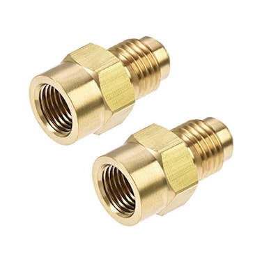 uxcell Brass Pipe fitting 71620UNF Flare Male to 18NPT Female Thread Tubing Adapter Hose Connector for Air Conditioner Refrigeration 2Pcs