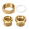 uxcell Brass Pipe Union Connector Coupling 12 PT Fitting with Female Threaded Connects Two Pipes 38mm Length