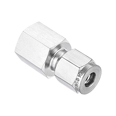 uxcell Compression Tube Fitting 14NPT Female Thread x 14 Tube OD Straight Coupling Adapter 304 Stainless Steel