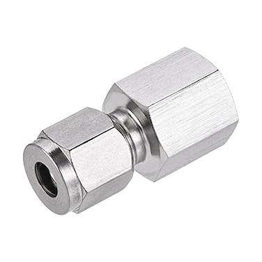 uxcell Compression Tube Fitting G14 Female Thread x 14 Tube OD Straight Coupling Adapter 304 Stainless Steel