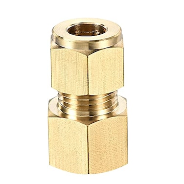 uxcell Compression Tube Fitting G38 Female Thread x 10mm Tube OD Straight Coupling Adapter Brass