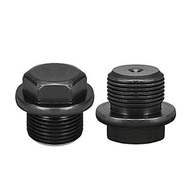uxcell Outer Hex Head Socket Pipe Fitting Plug M22x15 Male Thread Carbon Steel 2Pcs for Terminate Pipe Ends