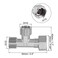 uxcell Pipe Fitting Tee G12 1 Female to 2 Male Thread 3 Way T Shape Swivel Nut Hose Connector Adapter NickelPlated Copper