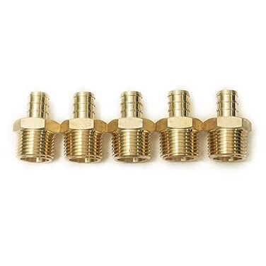 VENTRAL Adaptors for Connecting Pex Pipe Tubing to other Pipe Systems No Lead Brass 12 x 12 Male Adapter 5 Pack in Pack
