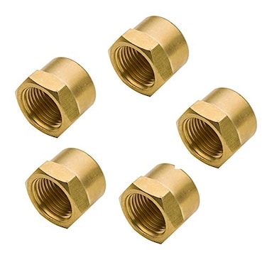 Vis Brass Pipe Fitting Hex Head Cap 12 NPT Female Pack of 5