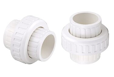wantmatch Wantmatch 2 PVC Union Coupling Pipe Fittings Slip Joint Adapter PVC Connectors Socket x Socket Builtin EPDM ORing 2 Pack