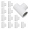 WESUA 3 Way Flush 34 SCH40 TEE PVC Fitting Pipe Connector 12 Pack