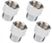 WHK 4Pack Brass Pipe Fittings 12 Inch MaleFemale NPT Reducer Adapter with Chrome Finish