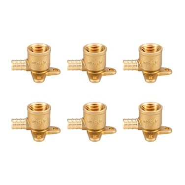 WMAXPFIT 6 Pack 12 Inch DropEar Elbow F1807 12 Inch PEX x Female NPT Thread LF Brass crimp fitting for PEXb pipe