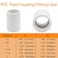 YSIL 10 Pcs 12 PVC Coupling Pipe Fittings Adapter Socket x SocketFurniture Grade Schedule 40 PVC Pipe Slip Socket Connectors for House Industrial UseWhite