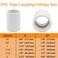 YSIL 10 Pcs 12 PVC Coupling Pipe Fittings Adapter Socket x SocketFurniture Grade Schedule 40 PVC Pipe Slip Socket Connectors for House Industrial UseWhite