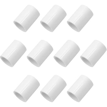 YSIL 10 Pcs 12 PVC Coupling Pipe Fittings Adapter Socket x SocketFurniture Grade Schedule 40 PVC Pipe Slip Socket Connectors for House Industrial UseWhite