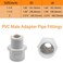 YSIL 2 NPT Male Thread x Slip Socket PVC Pipe Fitting Adapter Connector Union Coupling for 2 Inch SCH40 PVC Pipe White 2 Pack