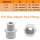 YSIL 2 NPT Male Thread x Slip Socket PVC Pipe Fitting Adapter Connector Union Coupling for 2 Inch SCH40 PVC Pipe White 2 Pack