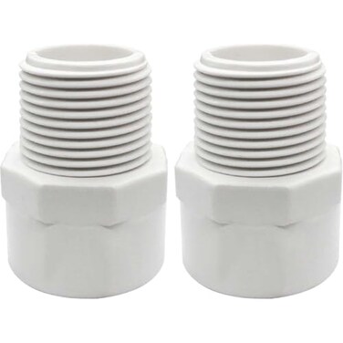 YSIL 2 NPT Male Thread x Slip Socket PVC Pipe Fitting Adapter Connector Union Coupling for 2 Inch SCH40 PVC Pipe White 2 Pack