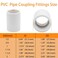 YSIL 5 Pcs 2 PVC Coupling Pipe Fittings Adapter Socket x SocketFurniture Grade Schedule 40 PVC Pipe Slip Socket Connectors for House Industrial UseWhite