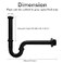 ZM Stainless Steel 114 Ptrap Pipe Adjustable Height Sink Waste Drain Kit Matte Black