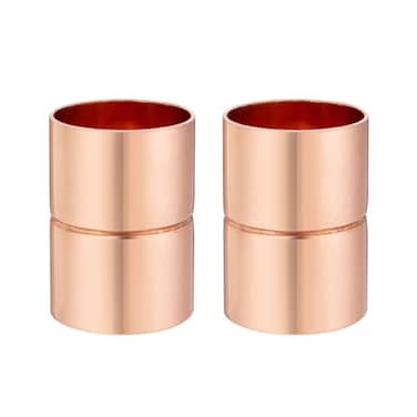 ZOWZEA Straight Coupling Copper Fittings 1 Inch Copper Pipe Welding Joint Connector Adapter For HVAC Air Conditioning 2 Pack