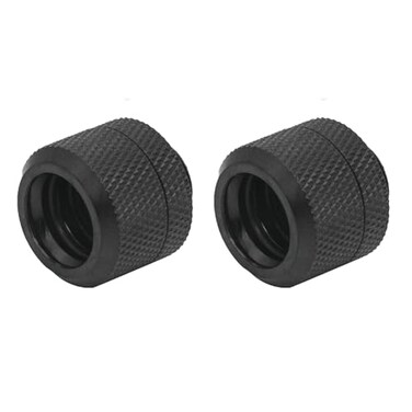 greenDracaena Dracaenaio 2 Pack G14 Thread to 16mm Outer Diameter Hard Tubing Compression Fitting with high Body Design for Computer Water Cooling System Black