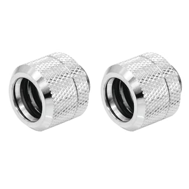 greenDracaena Dracaenaio 2 Pack G14 Thread to 16mm Outer Diameter Hard Tubing Compression Fitting with high Body Design for Computer Water Cooling System Silver