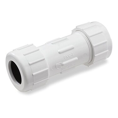 NDS King Brothers Inc CPC3000 3Inch Compression PVC Compression Coupling White Gray