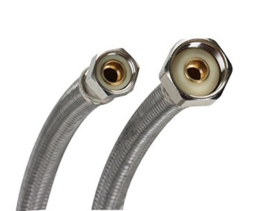 Fluidmaster B1F09 Faucet Connector Braided Stainless Steel 38 Female Compression Thread x 12 FIP Thread 9Inch Length