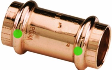 Viega 78052 ProPress Zero Lead Copper Coupling with Stop 34Inch P x P 10Pack