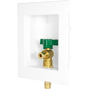EFIELD Preassembled Ice Maker Outlet Box 12Inch F1960 Pexa Expansion Fitting Connection with Installed 14Turn Ball Valve White RegularIM003
